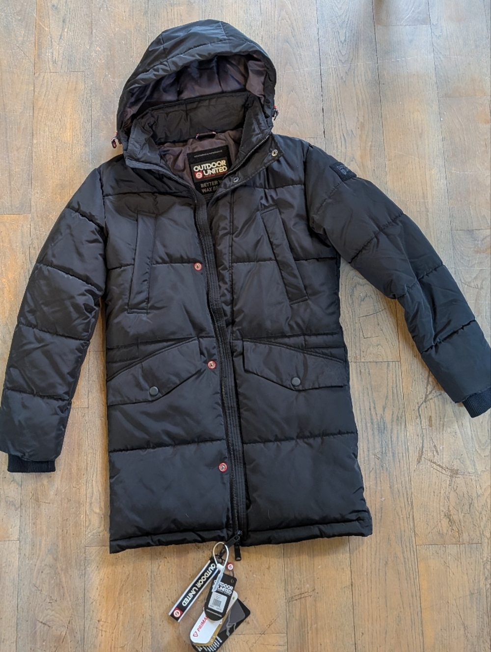 United Outdoor Black Puffer Coat